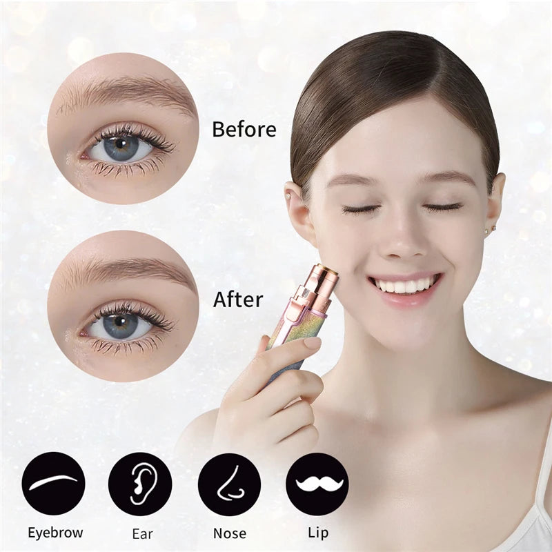 Makeup Painless Eye Brow Epilator Mini Shaver Razor Portable Facial Body Hair Remover For Women